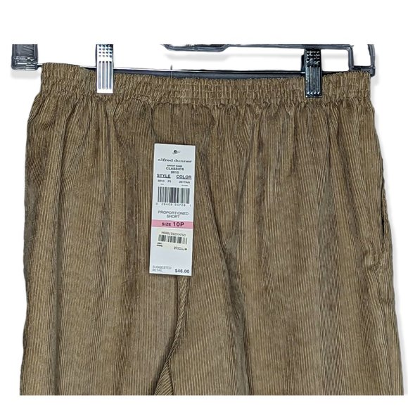 Alfred Dunner Petite Tan Straight Leg Pants w/ Elastic Waistband Size 10P - Picture 6 of 14